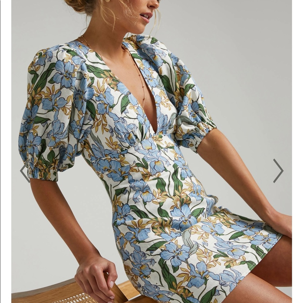 Showpo Amalie The Label Indirisa floral linen dress